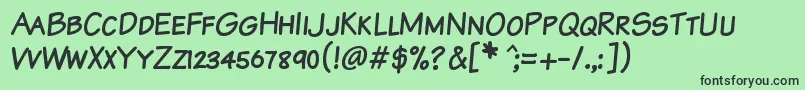 KomikaTextKaps Font – Black Fonts on Green Background