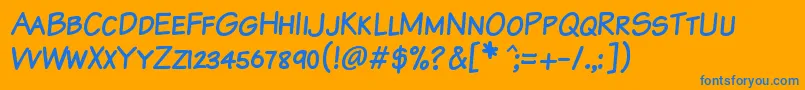 KomikaTextKaps Font – Blue Fonts on Orange Background