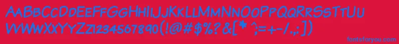 KomikaTextKaps Font – Blue Fonts on Red Background