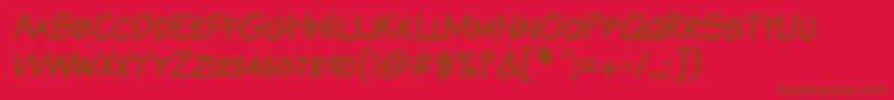 KomikaTextKaps Font – Brown Fonts on Red Background