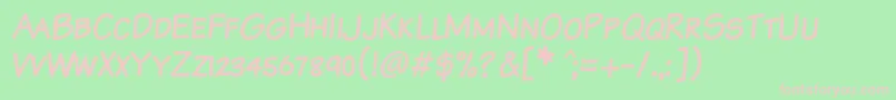 KomikaTextKaps Font – Pink Fonts on Green Background