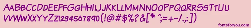 KomikaTextKaps Font – Purple Fonts on Pink Background