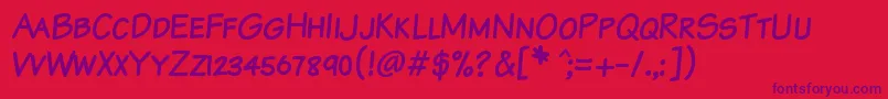 KomikaTextKaps Font – Purple Fonts on Red Background