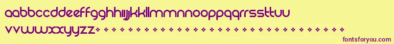 RezlandLogotypeFont-fontti – violetit fontit keltaisella taustalla