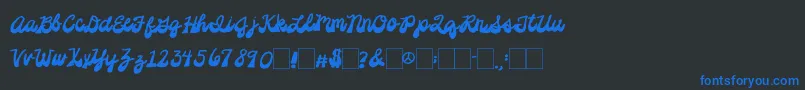 2peasPlatformShoes Font – Blue Fonts on Black Background