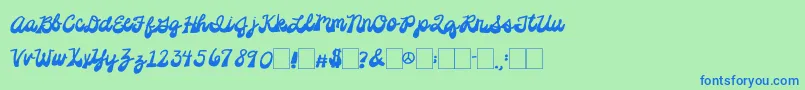 2peasPlatformShoes Font – Blue Fonts on Green Background