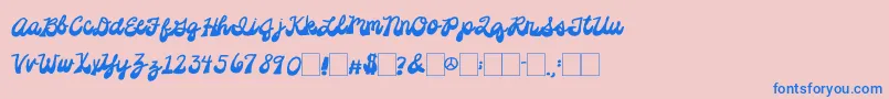 2peasPlatformShoes Font – Blue Fonts on Pink Background