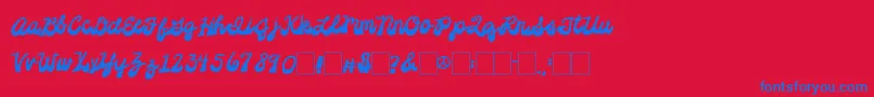 2peasPlatformShoes Font – Blue Fonts on Red Background