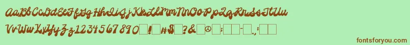 2peasPlatformShoes Font – Brown Fonts on Green Background