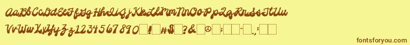 2peasPlatformShoes Font – Brown Fonts on Yellow Background
