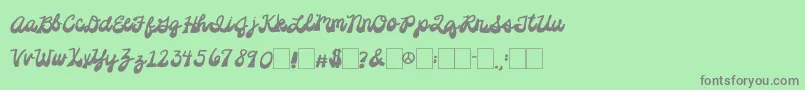 2peasPlatformShoes Font – Gray Fonts on Green Background