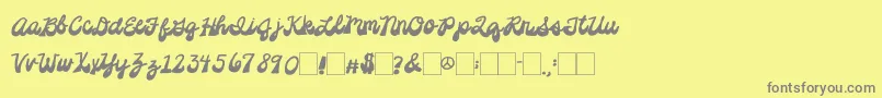 2peasPlatformShoes Font – Gray Fonts on Yellow Background