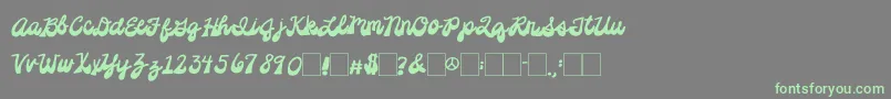 2peasPlatformShoes Font – Green Fonts on Gray Background