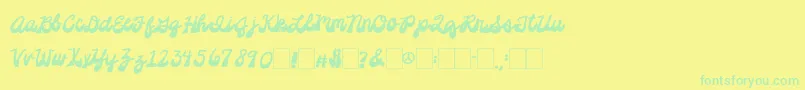 2peasPlatformShoes Font – Green Fonts on Yellow Background