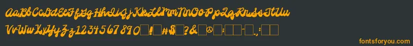 2peasPlatformShoes Font – Orange Fonts on Black Background