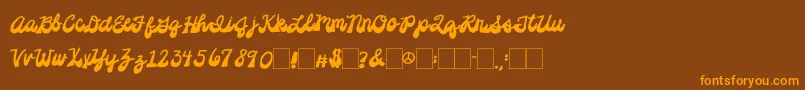 2peasPlatformShoes Font – Orange Fonts on Brown Background