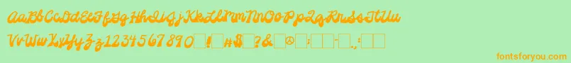 2peasPlatformShoes Font – Orange Fonts on Green Background