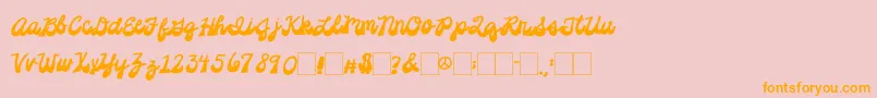 2peasPlatformShoes Font – Orange Fonts on Pink Background