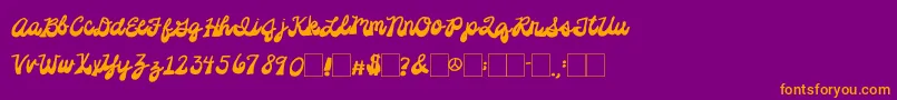 2peasPlatformShoes Font – Orange Fonts on Purple Background