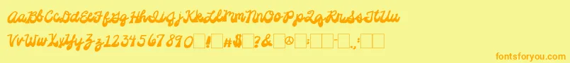 2peasPlatformShoes Font – Orange Fonts on Yellow Background