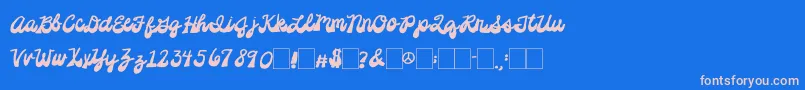 2peasPlatformShoes Font – Pink Fonts on Blue Background
