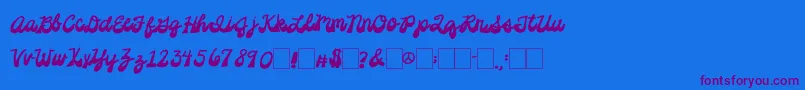 2peasPlatformShoes Font – Purple Fonts on Blue Background