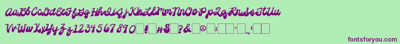 2peasPlatformShoes Font – Purple Fonts on Green Background