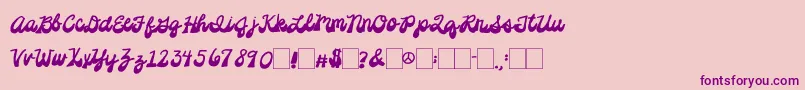 2peasPlatformShoes Font – Purple Fonts on Pink Background