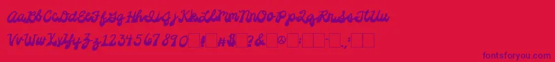 2peasPlatformShoes Font – Purple Fonts on Red Background