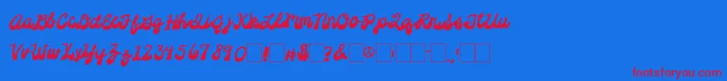 2peasPlatformShoes Font – Red Fonts on Blue Background