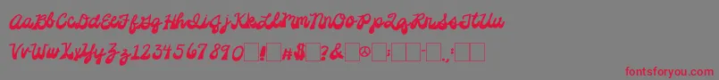 2peasPlatformShoes Font – Red Fonts on Gray Background