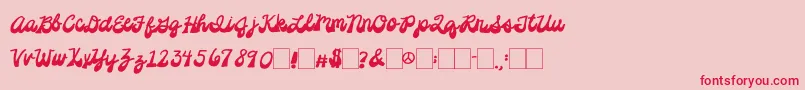 2peasPlatformShoes Font – Red Fonts on Pink Background