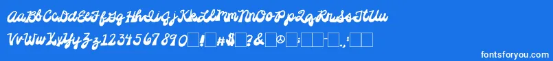 2peasPlatformShoes Font – White Fonts on Blue Background