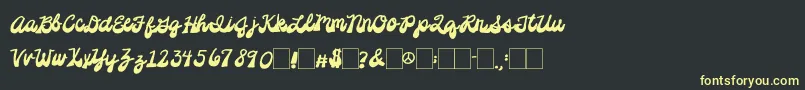 2peasPlatformShoes Font – Yellow Fonts on Black Background