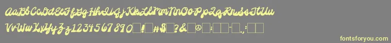 2peasPlatformShoes Font – Yellow Fonts on Gray Background