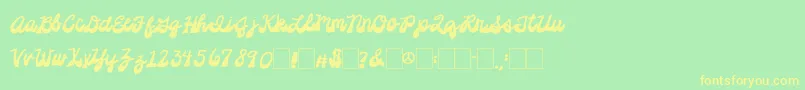 2peasPlatformShoes Font – Yellow Fonts on Green Background