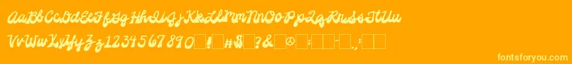 2peasPlatformShoes Font – Yellow Fonts on Orange Background