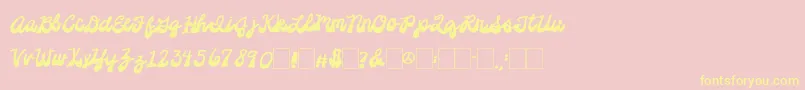 2peasPlatformShoes Font – Yellow Fonts on Pink Background