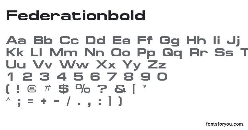 A fonte Federationbold – alfabeto, números, caracteres especiais