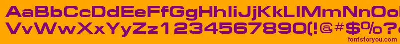 Federationbold-fontti – violetit fontit oranssilla taustalla