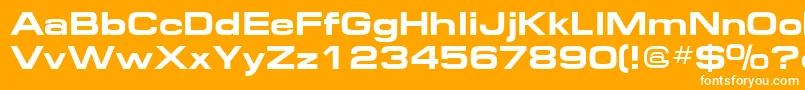 Federationbold-Schriftart – Weiße Schriften auf orangefarbenem Hintergrund
