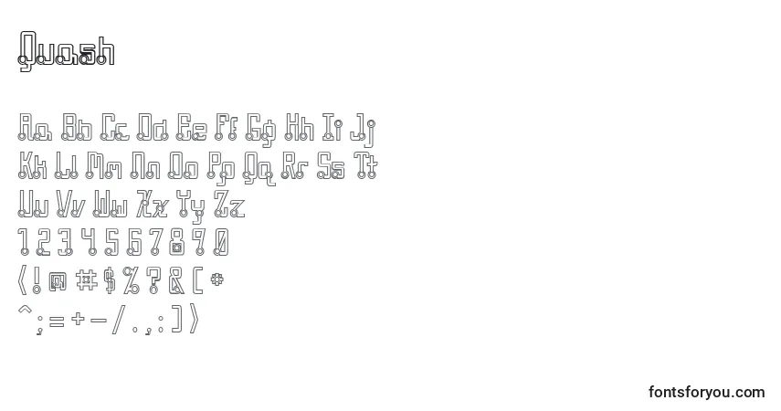 Schriftart Quash – Alphabet, Zahlen, spezielle Symbole