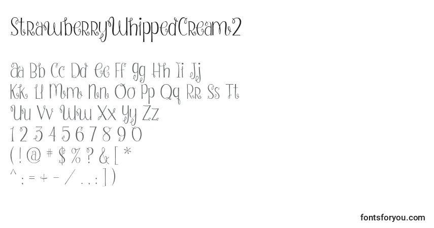 Czcionka StrawberryWhippedCream2 – alfabet, cyfry, specjalne znaki