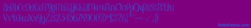 StrawberryWhippedCream2-Schriftart – Blaue Schriften auf violettem Hintergrund