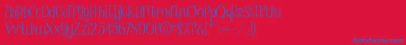 StrawberryWhippedCream2-Schriftart – Blaue Schriften auf rotem Hintergrund