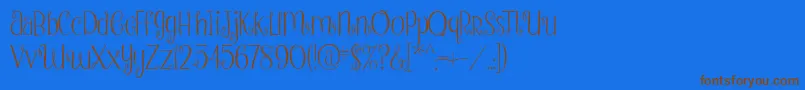 StrawberryWhippedCream2-Schriftart – Braune Schriften auf blauem Hintergrund