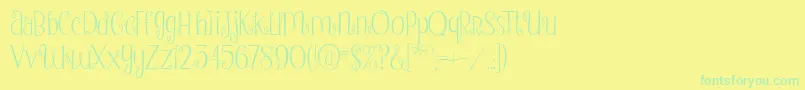 Fonte StrawberryWhippedCream2 – fontes verdes em um fundo amarelo