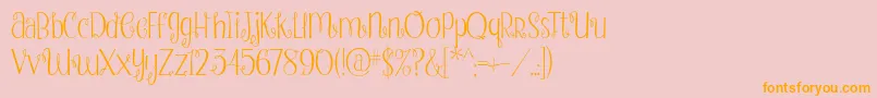 StrawberryWhippedCream2-Schriftart – Orangefarbene Schriften auf rosa Hintergrund
