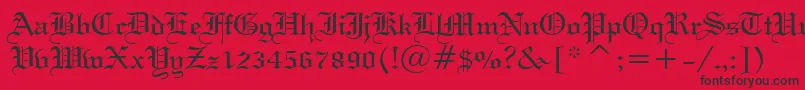 フォントWeddingTextBt – 赤い背景に黒い文字