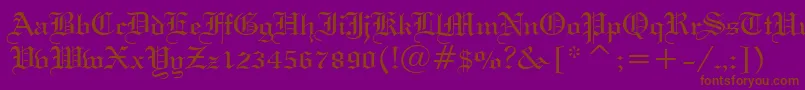 WeddingTextBt Font – Brown Fonts on Purple Background